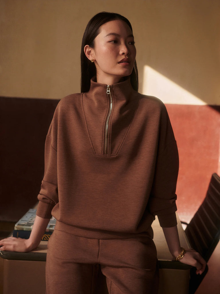 Hawley Half-Zip Sweatshirt in Golden Bronze Marl