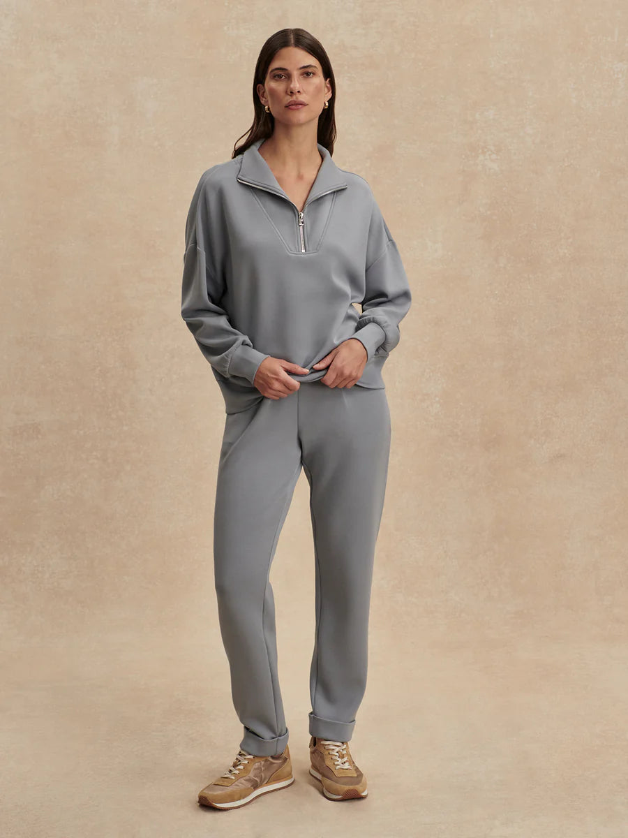 Hawley Half Zip Sweat in Wind Blue