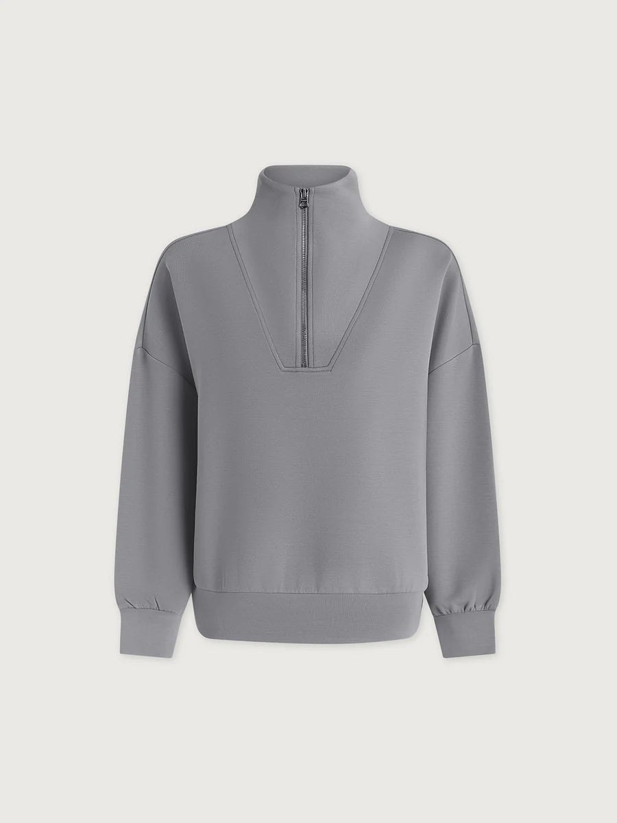 Hawley Half Zip Sweat in Wind Blue