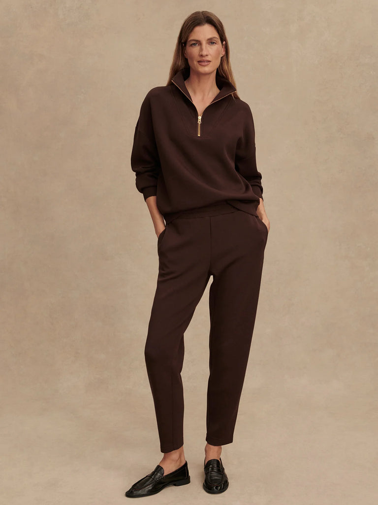 Hawley Half Zip Sweatshirt in Coffee Bean
