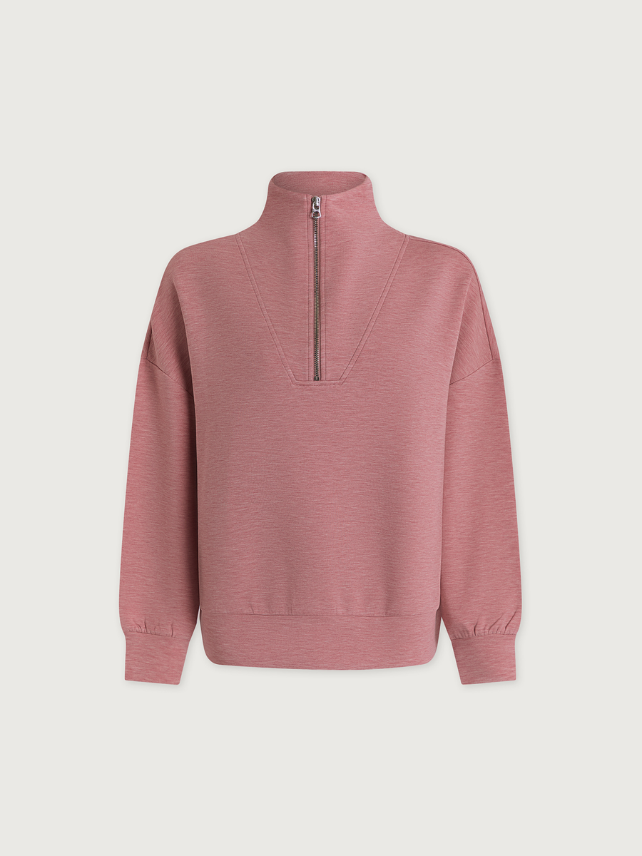 Hawley Half Zip Sweatshirt in Rose Marl