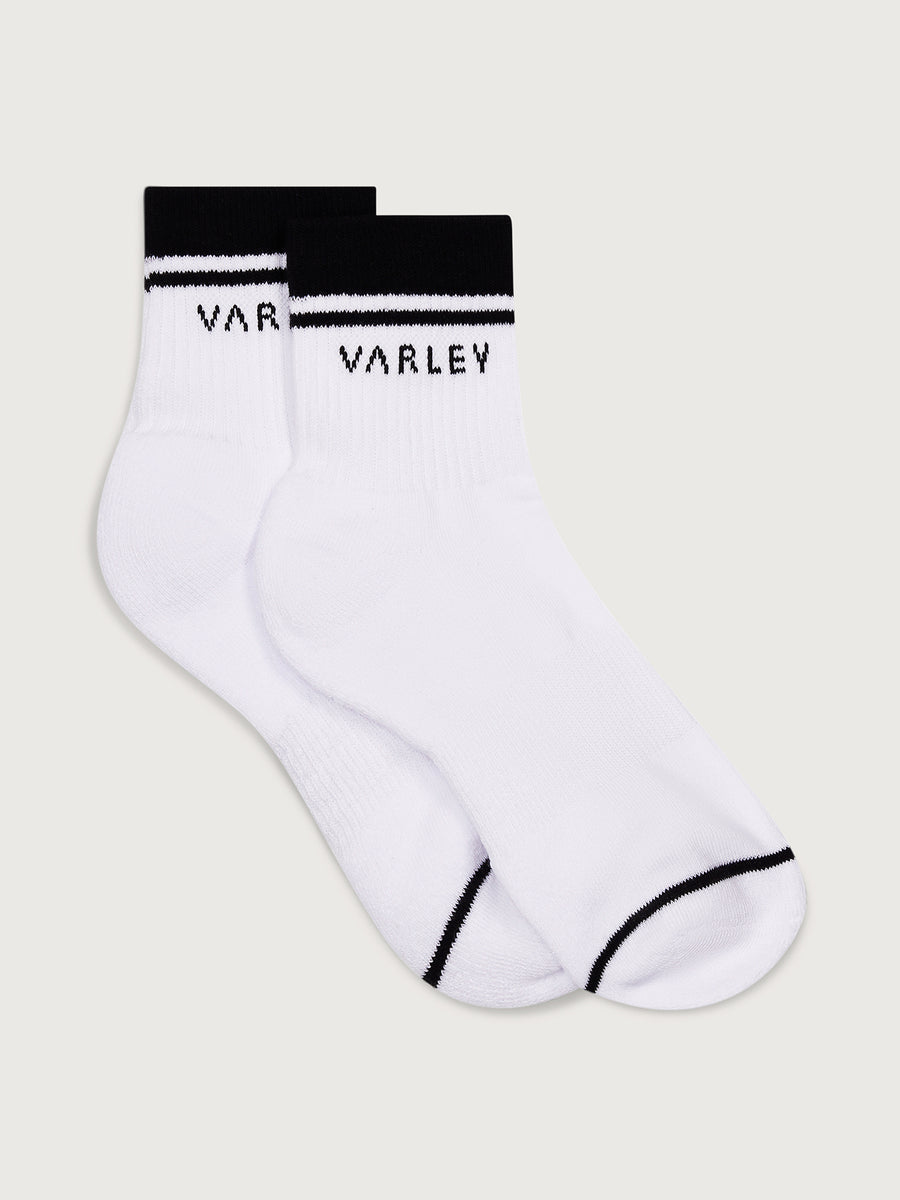 Lenni Half Crew Sock in White/Black