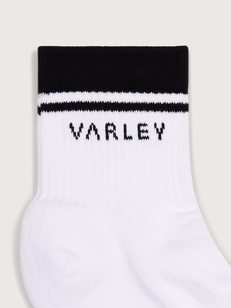 Lenni Half Crew Sock in White/Black