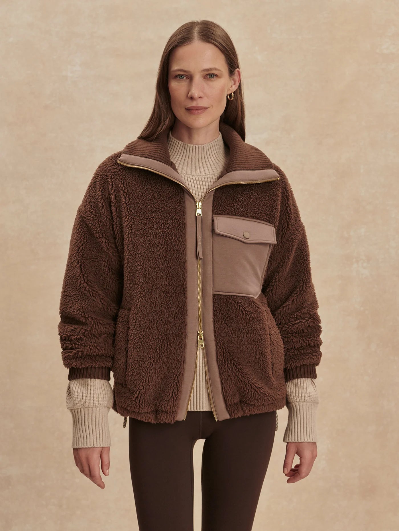 Lowell Sherpa Jacket in Carafe