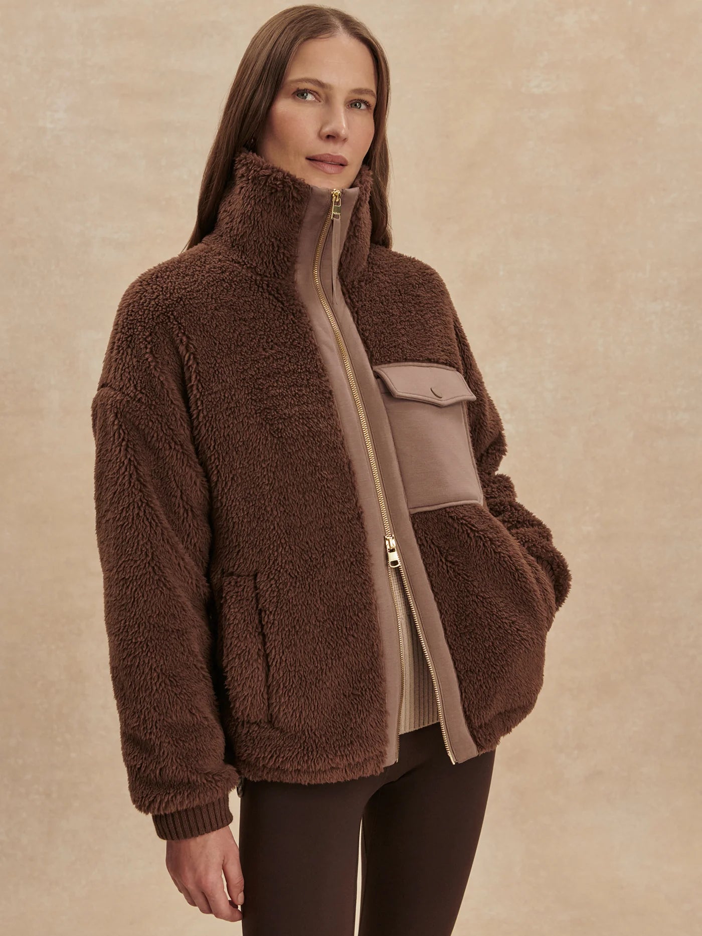 Lowell Sherpa Jacket in Carafe
