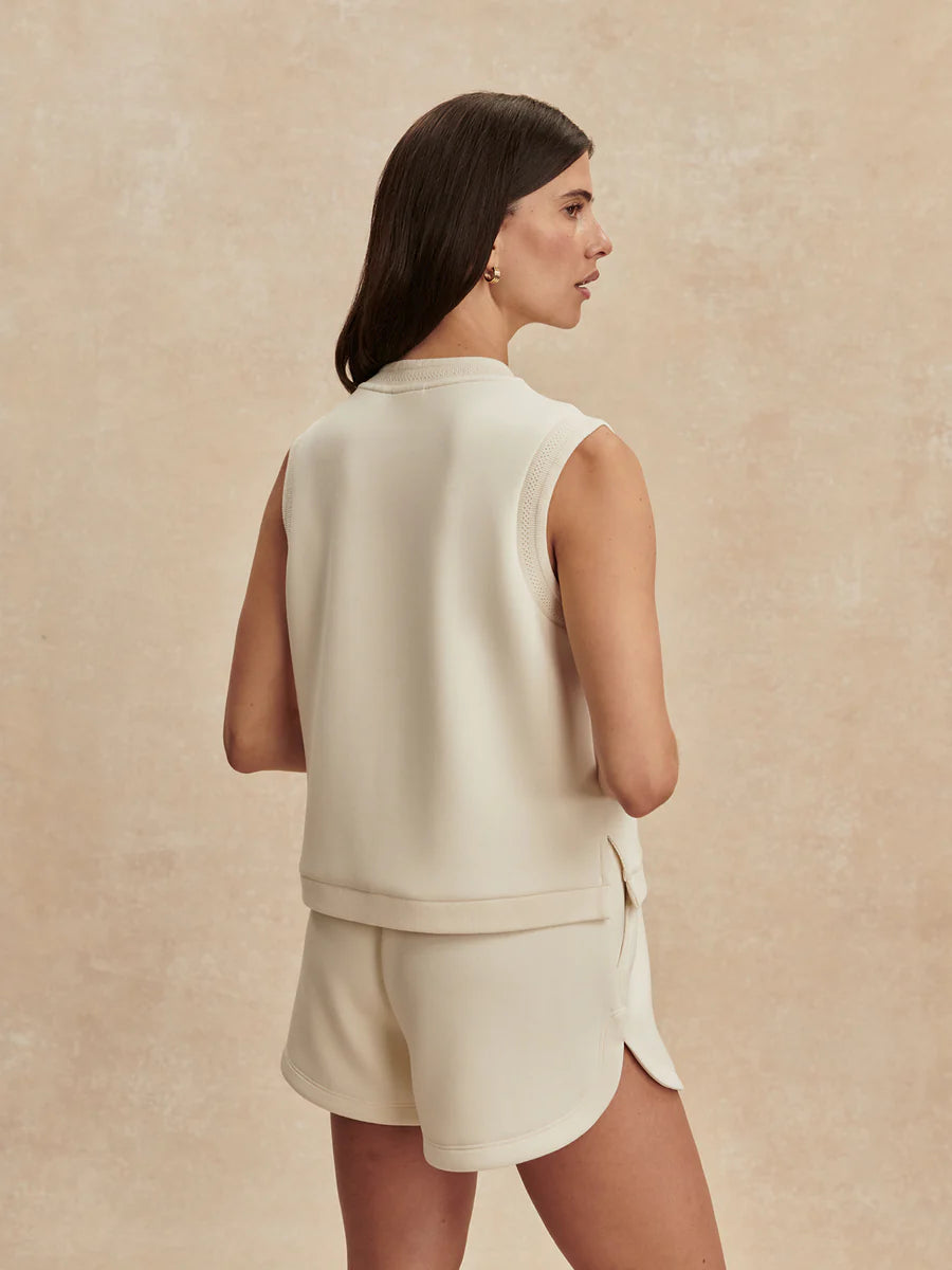 Marla Button Placket Tank in Pristine