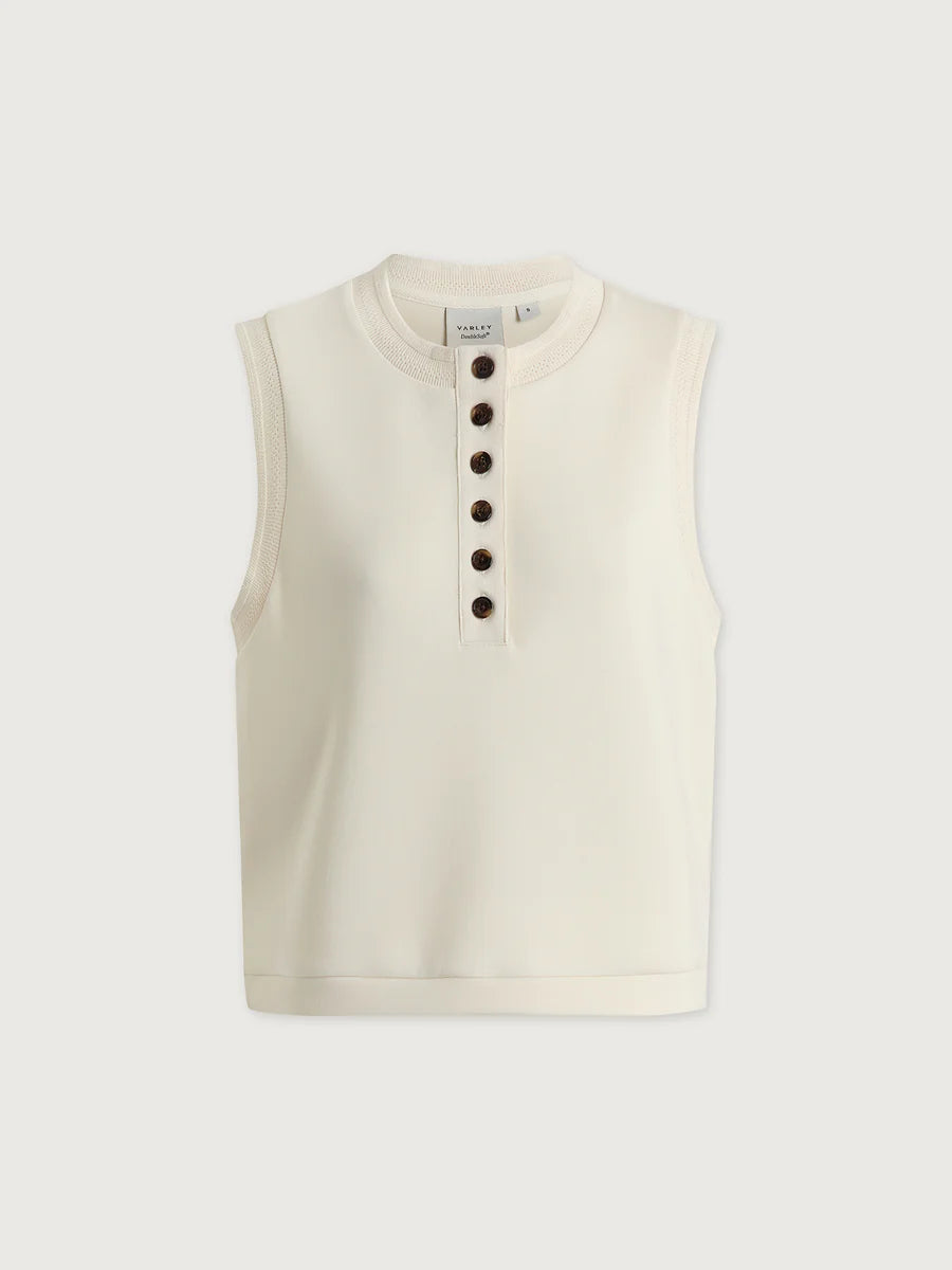 Marla Button Placket Tank in Pristine