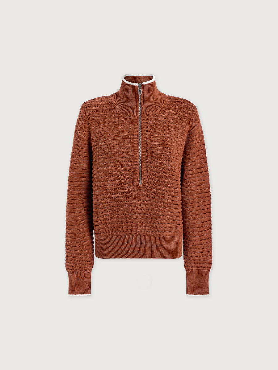Morwenna Half Zip Knit in Maple