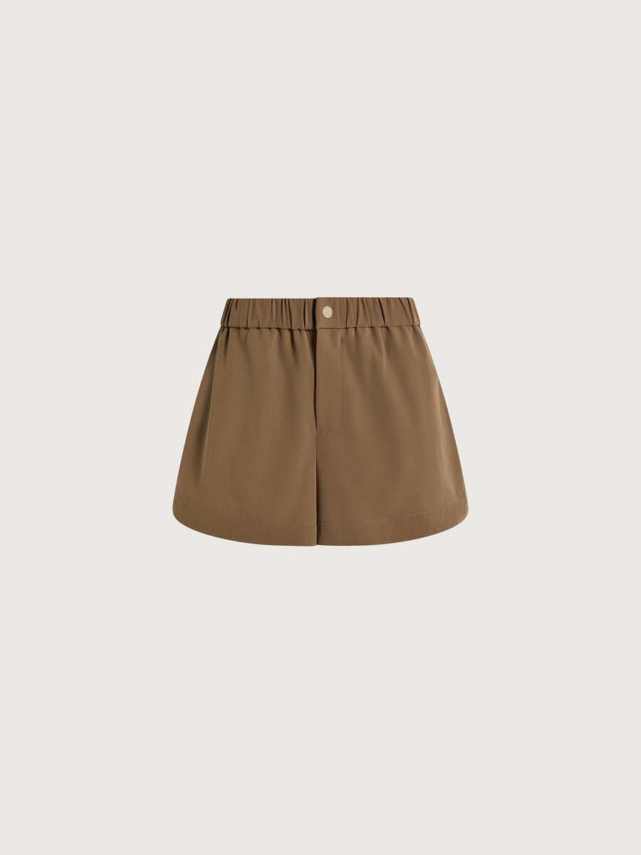 Nila Mid Rise Short 3.5" in Taupe Stone