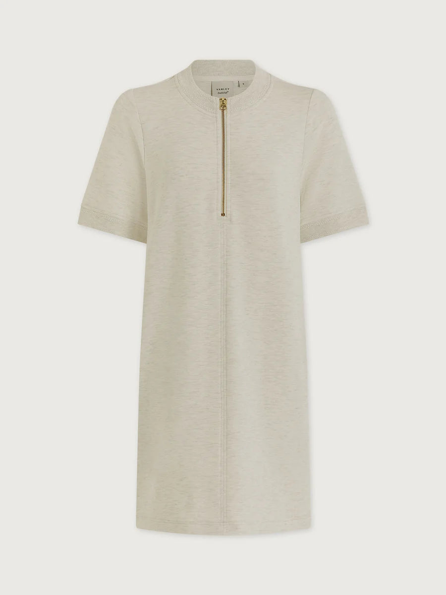Nori Half Zip Dress in Ivory Marl