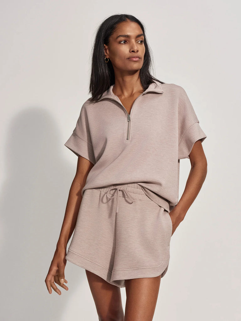 Ritchie Short Sleeve Sweatshirt in Taupe Marl
