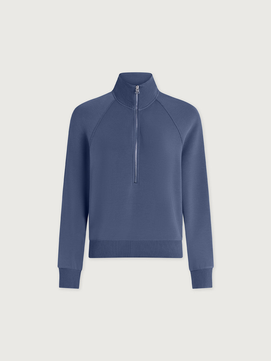 Selene Half Zip Sweater in Bijou Blue