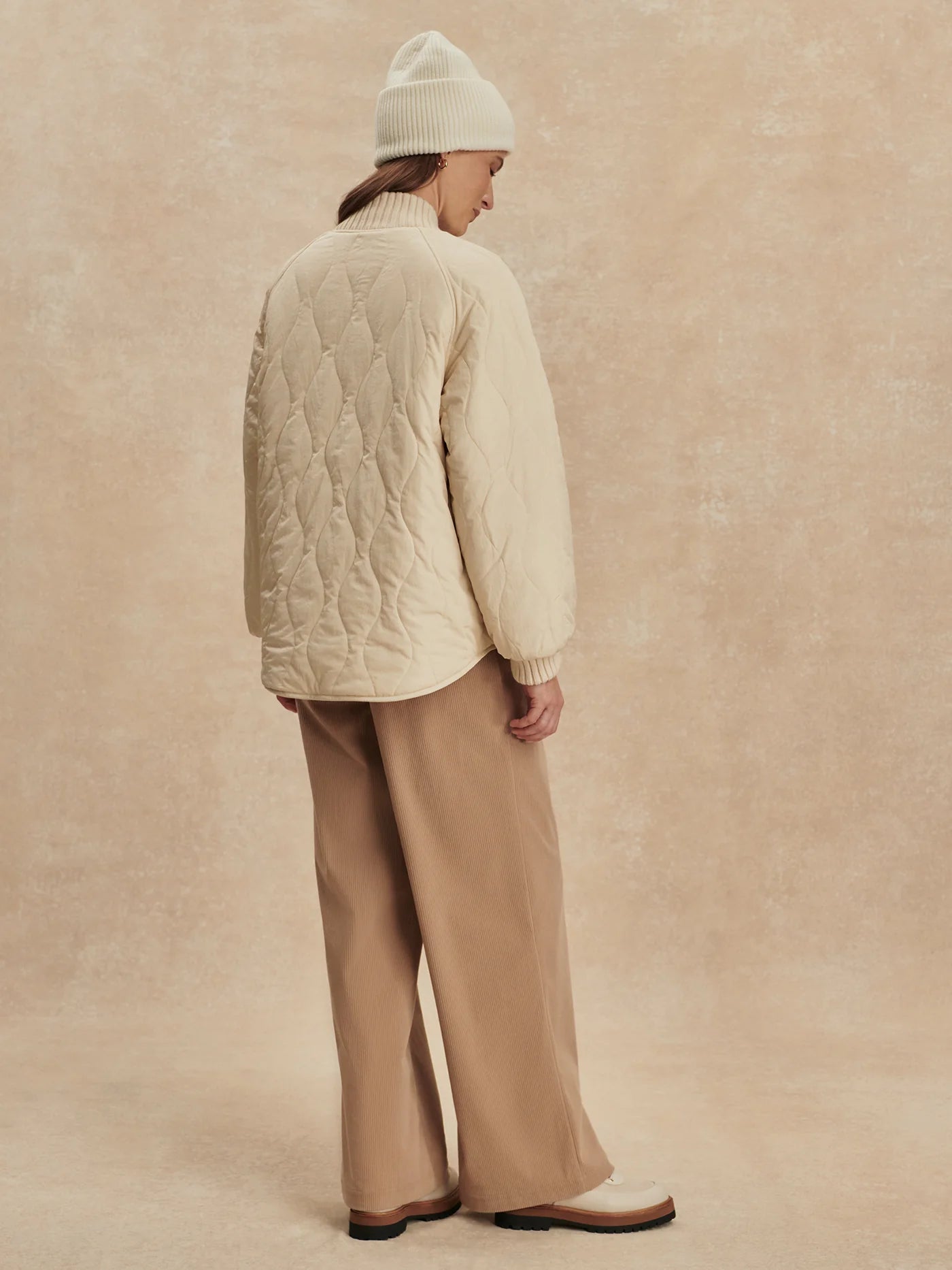 Serina Reversible Quilt Jacket in Sandshell