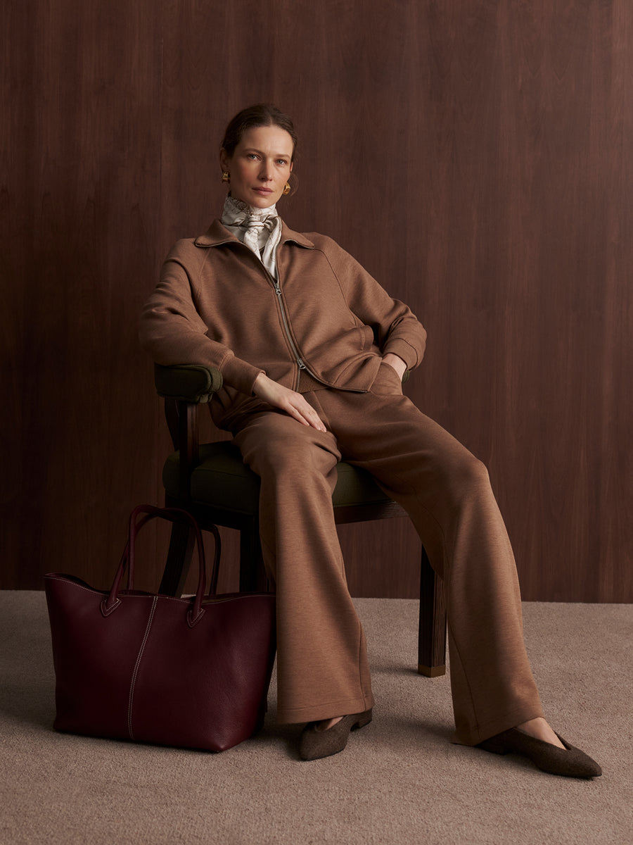 The Extra Wide Leg Pant 29.5" in Golden Bronze Marl