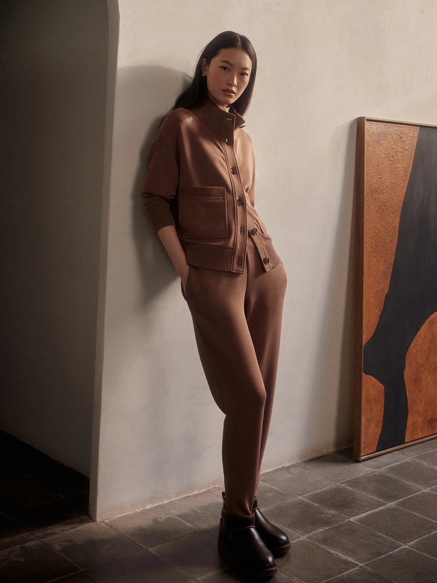 The Slim Zip Hem Pant 26" in Golden Bronze Marl
