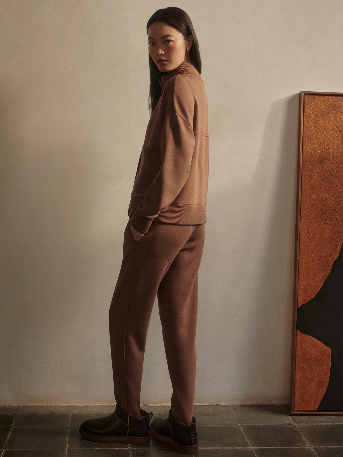The Slim Zip Hem Pant 26" in Golden Bronze Marl