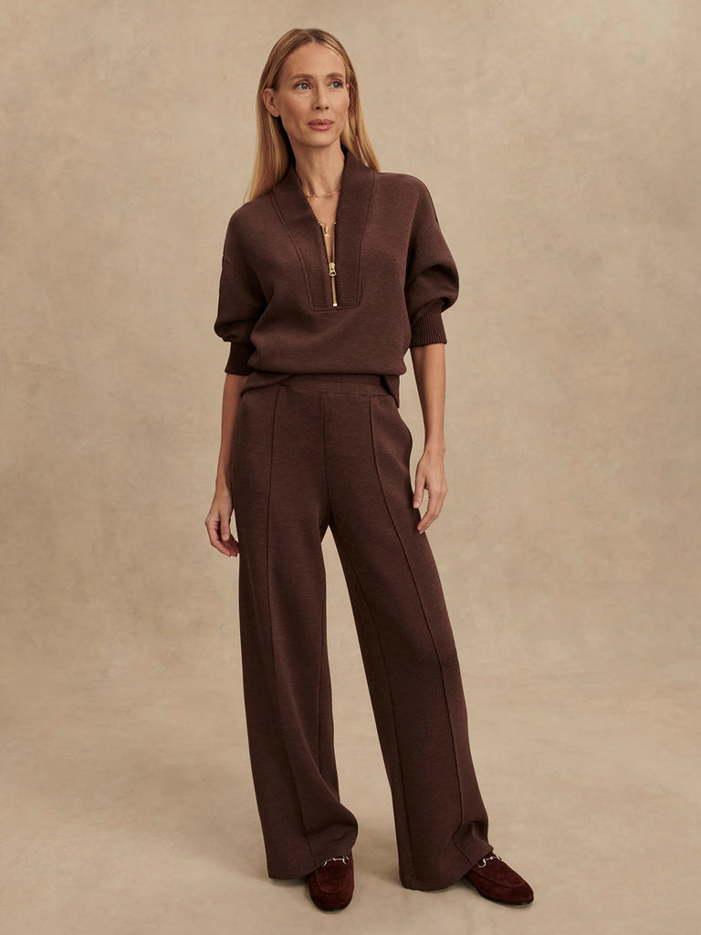 The Wide Leg Pant 28" in Coffee Bean Marl