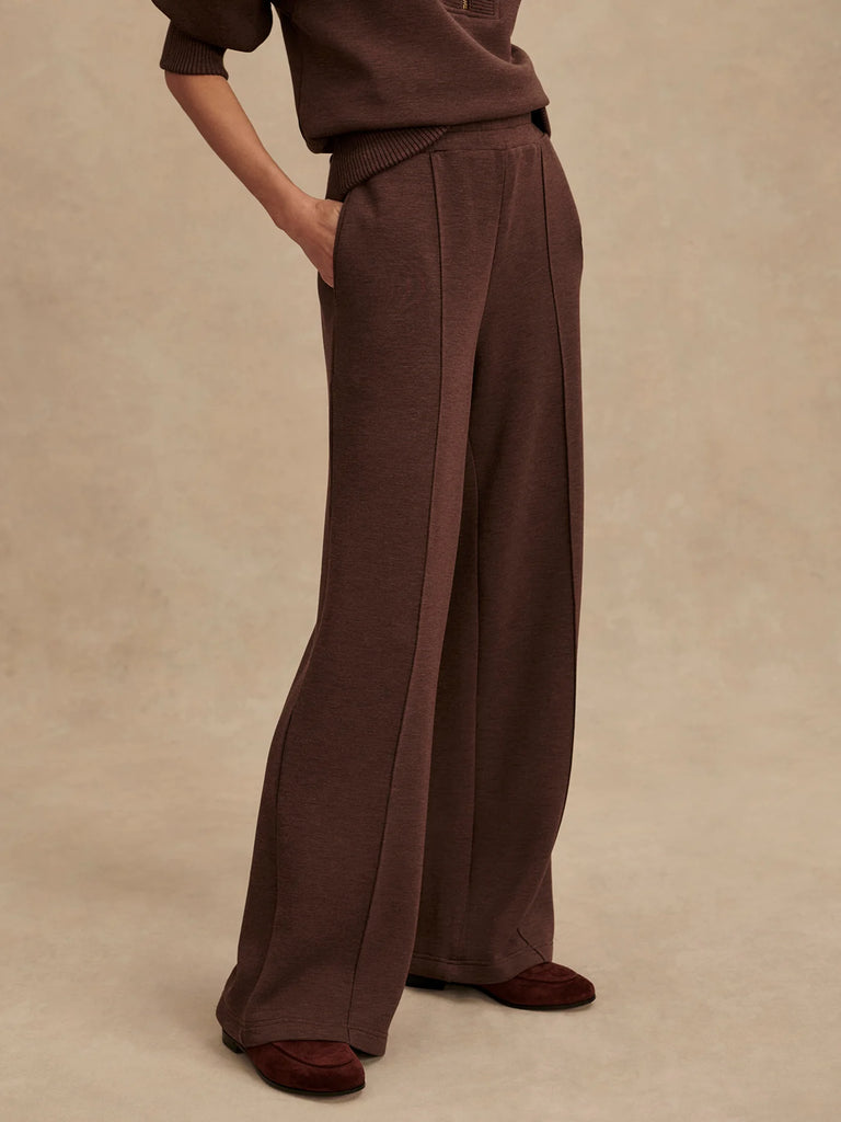 The Wide Leg Pant 30" in Coffee Bean Marl