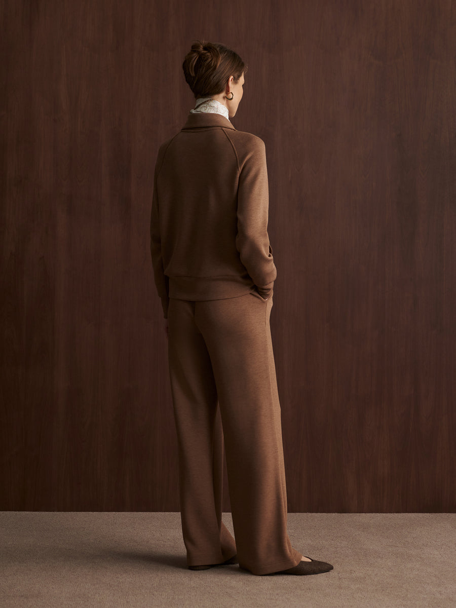 Tyde Zip Through Sweatshirt in Golden Bronze Marl