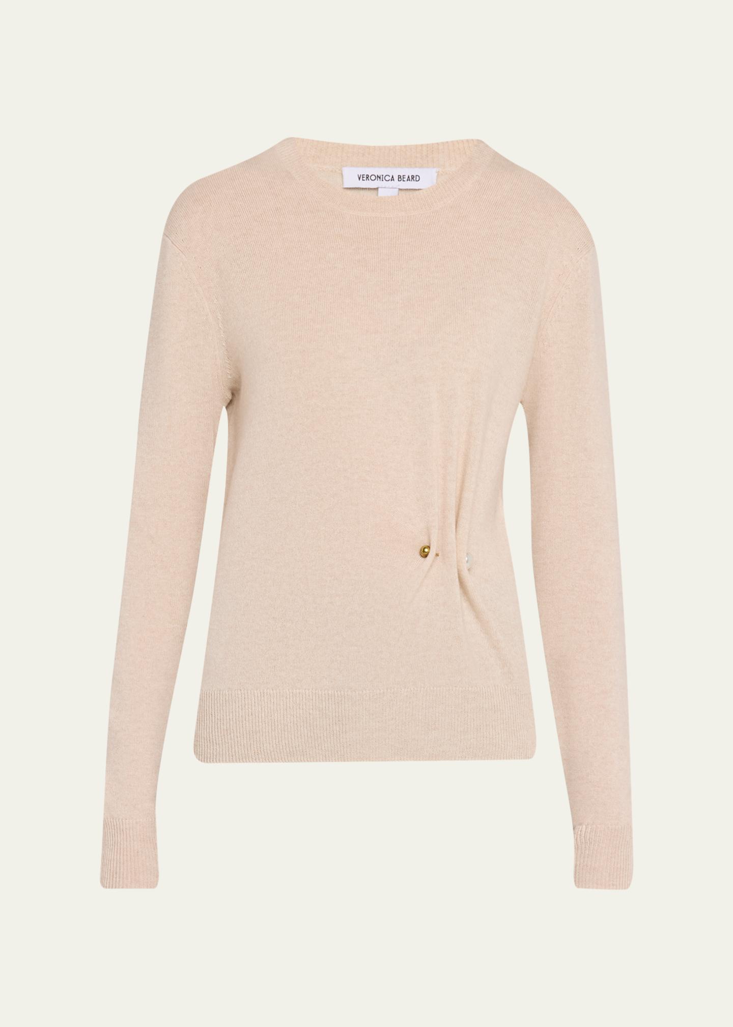 Frankie Brooch Pullover in Oatmeal Melange