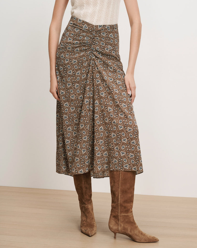 Limani Floral Midi Skirt in Acorn Multi