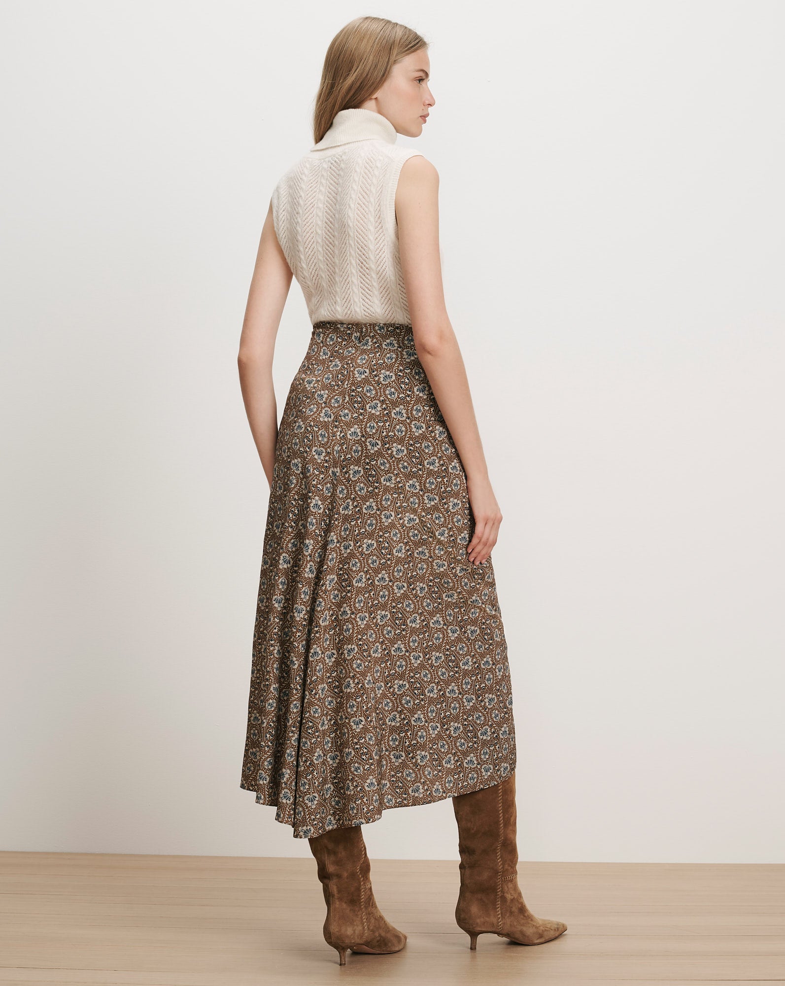 Limani Floral Midi Skirt in Acorn Multi
