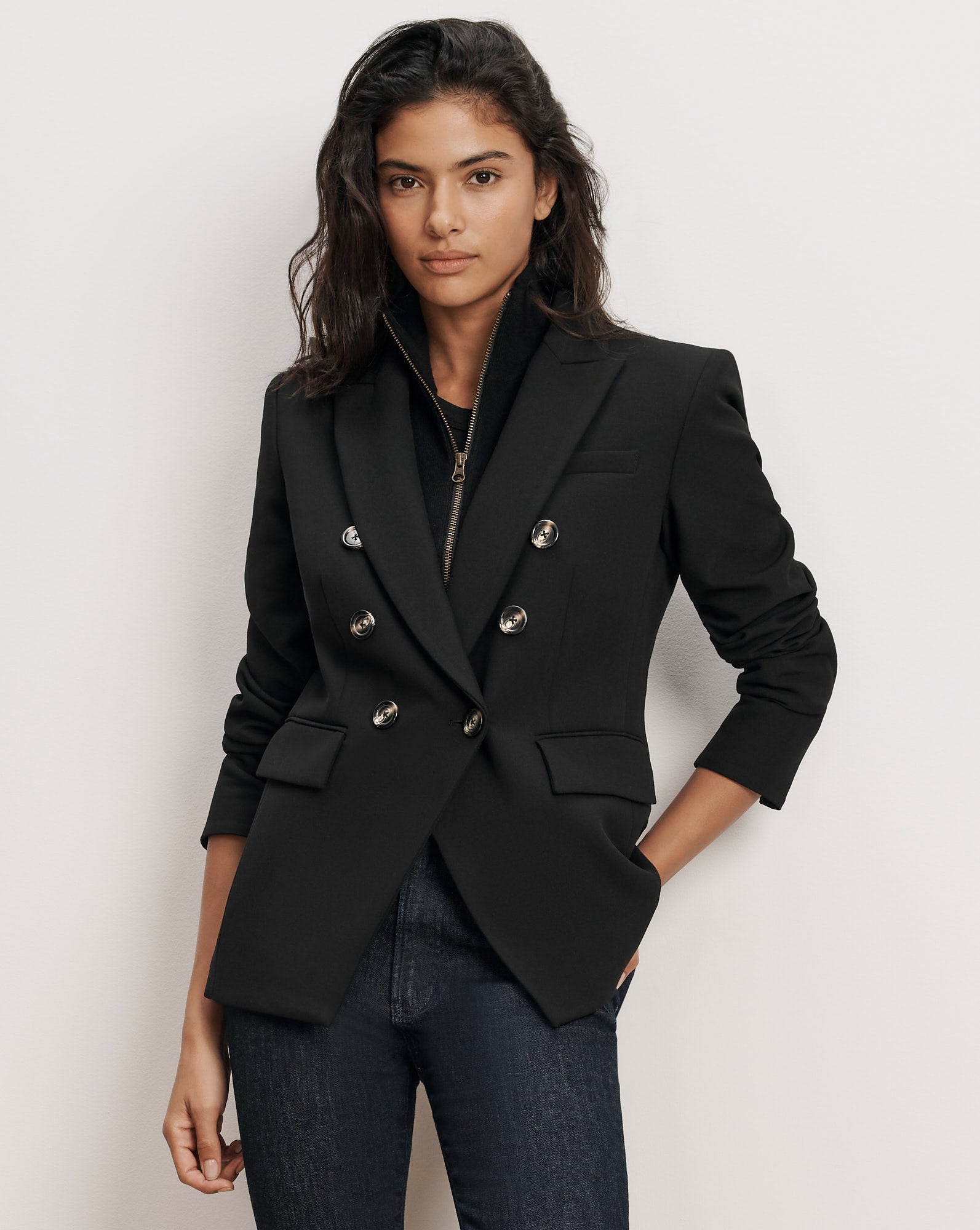 Uptown Merino Wool-Cashmere Dickey in Black