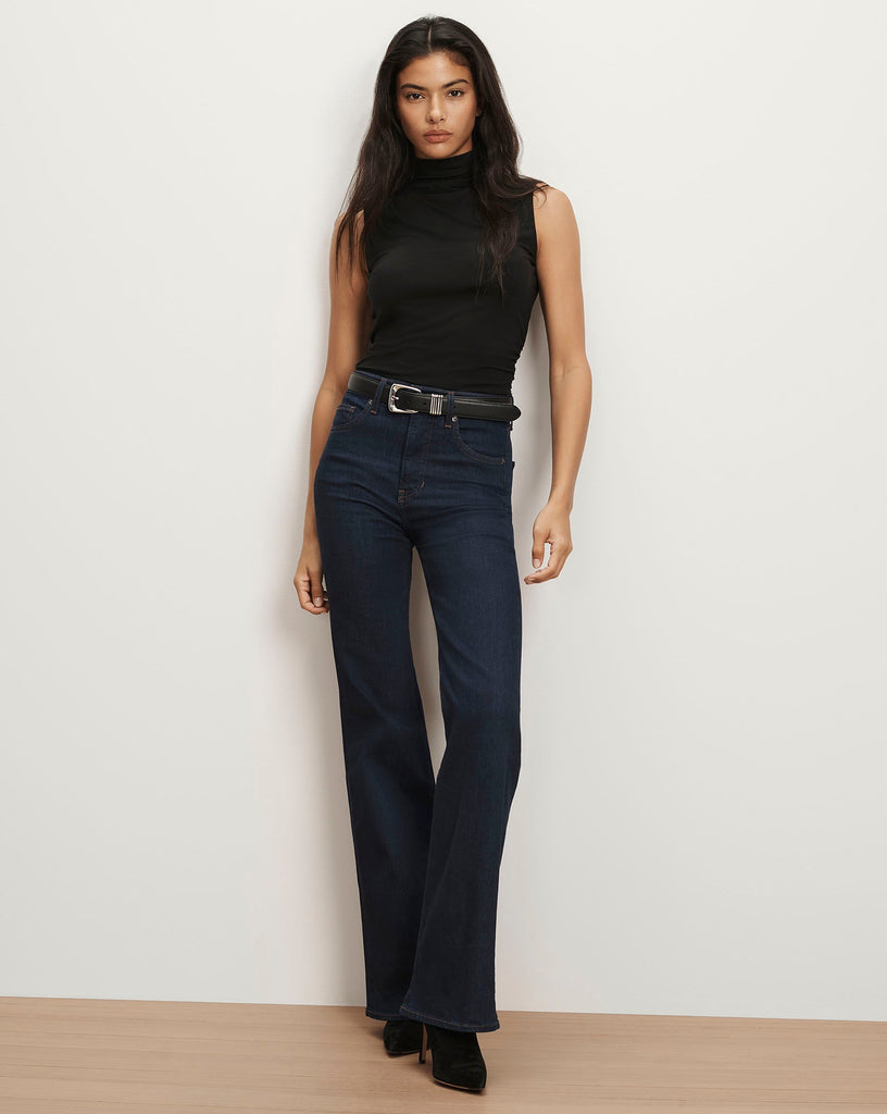 Mylie Mock-Neck Tank Top in Black