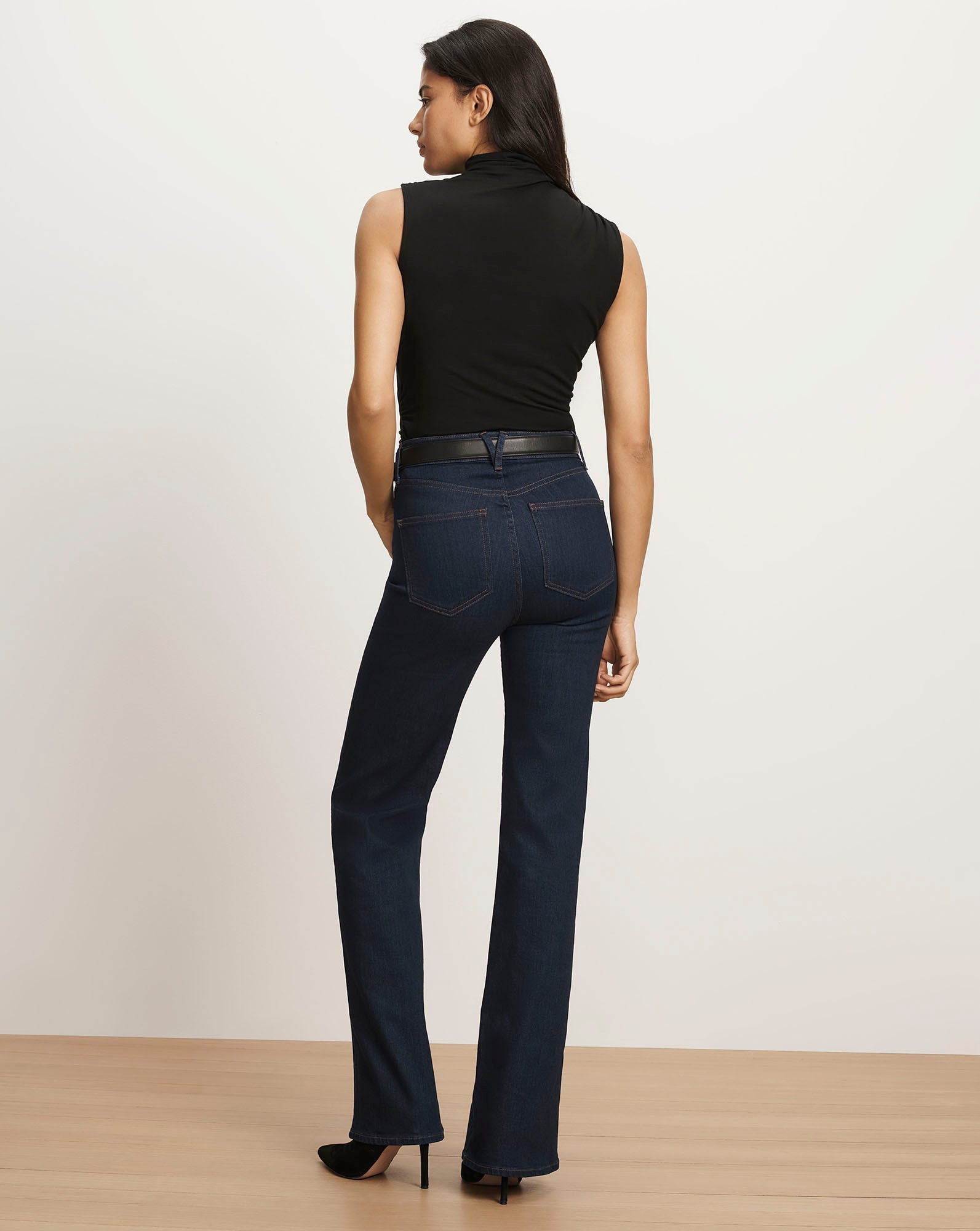 Mylie Mock-Neck Tank Top in Black