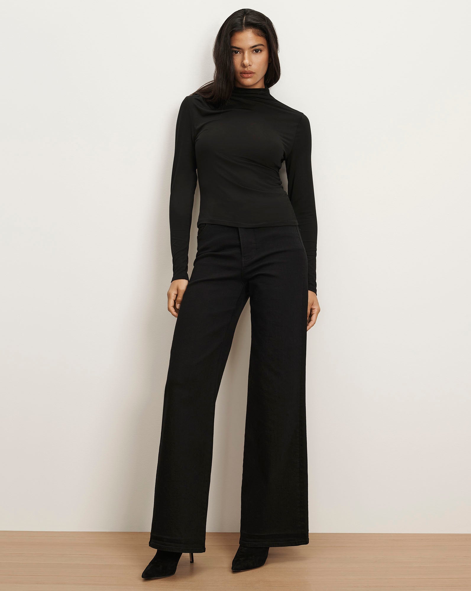 Mylie Mock-Neck Top in Black