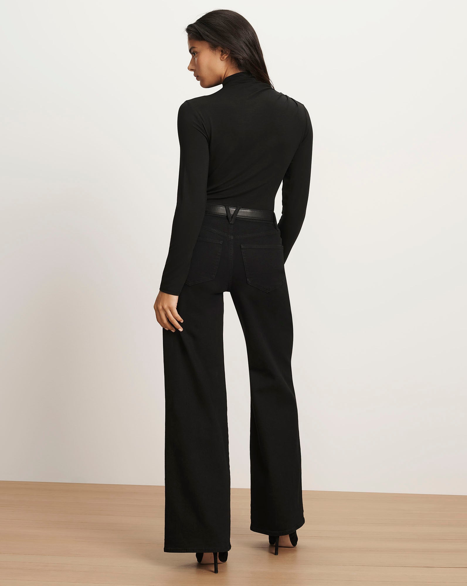Mylie Mock-Neck Top in Black