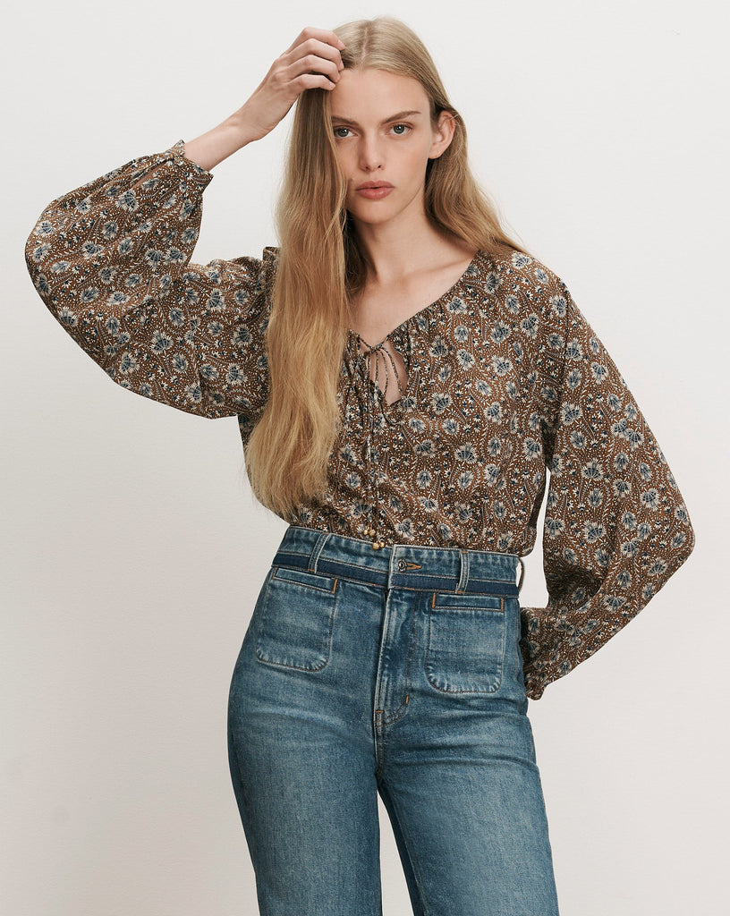 Rhosen Floral Blouse in Acorn Multi