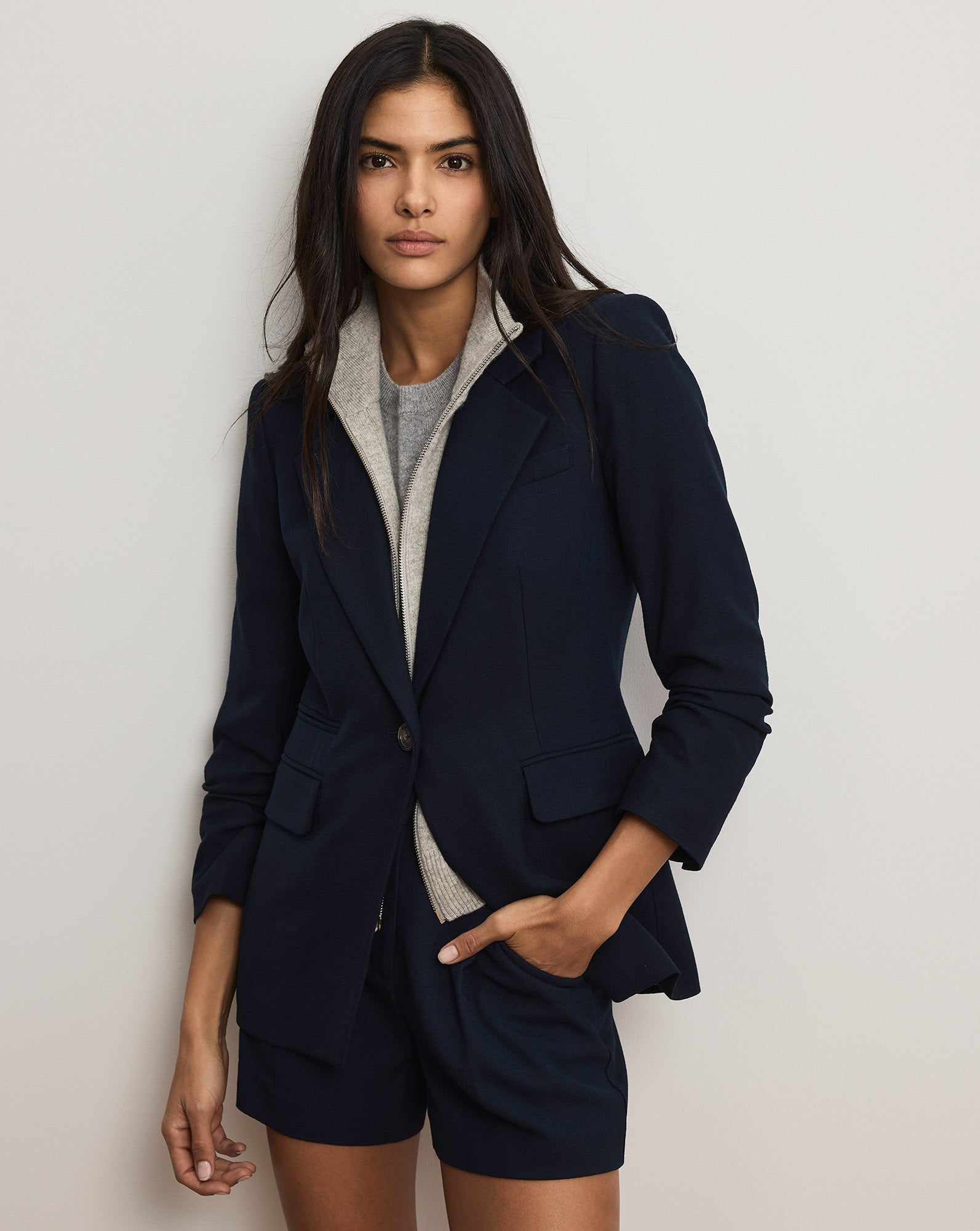Uptown Merino Wool-Cashmere Dickey in Grey