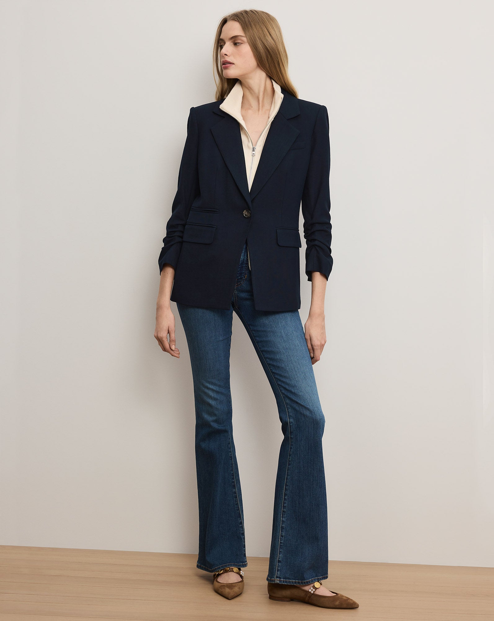 Uptown Merino Wool-Cashmere Dickey in Ivory