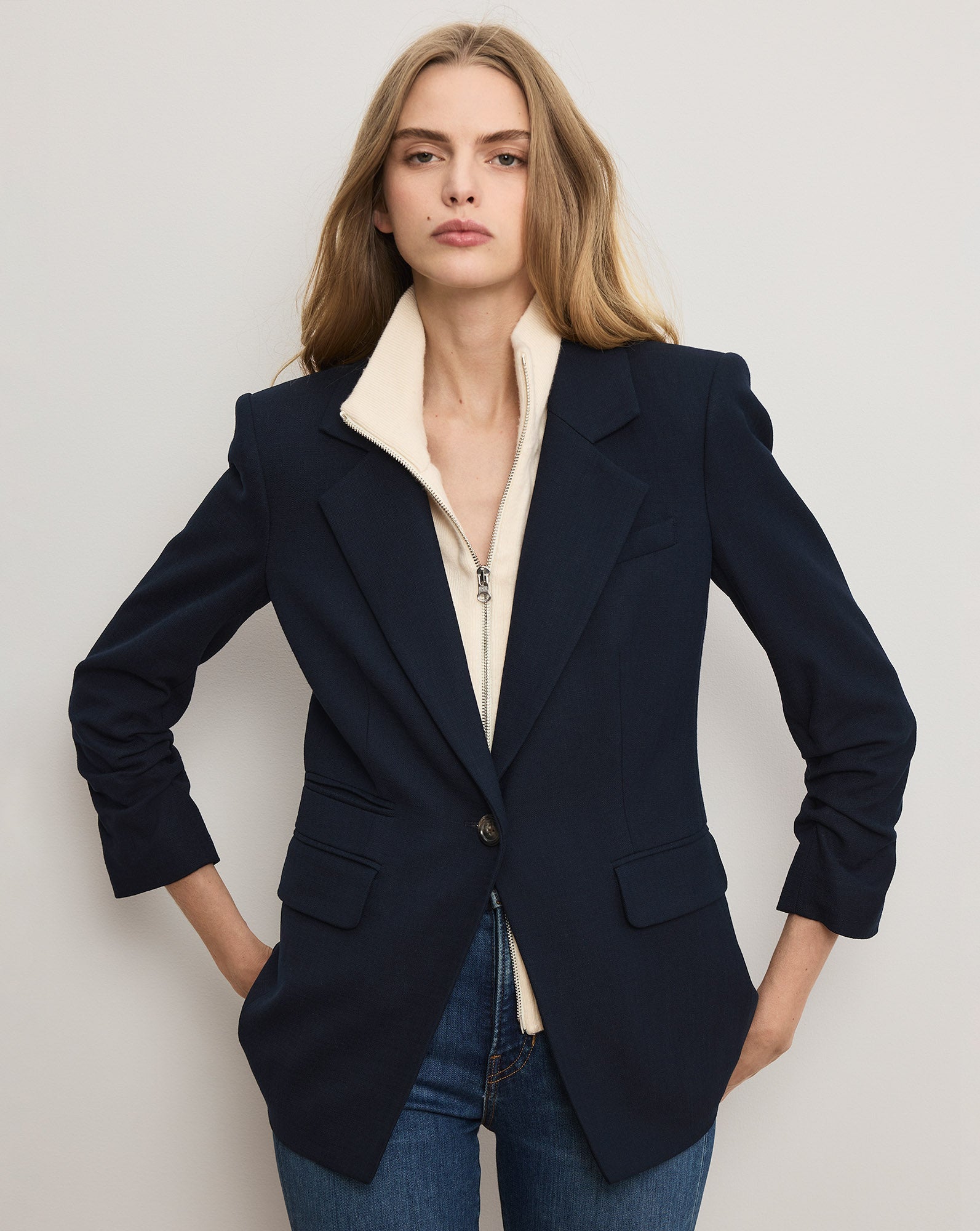 Uptown Merino Wool-Cashmere Dickey in Ivory
