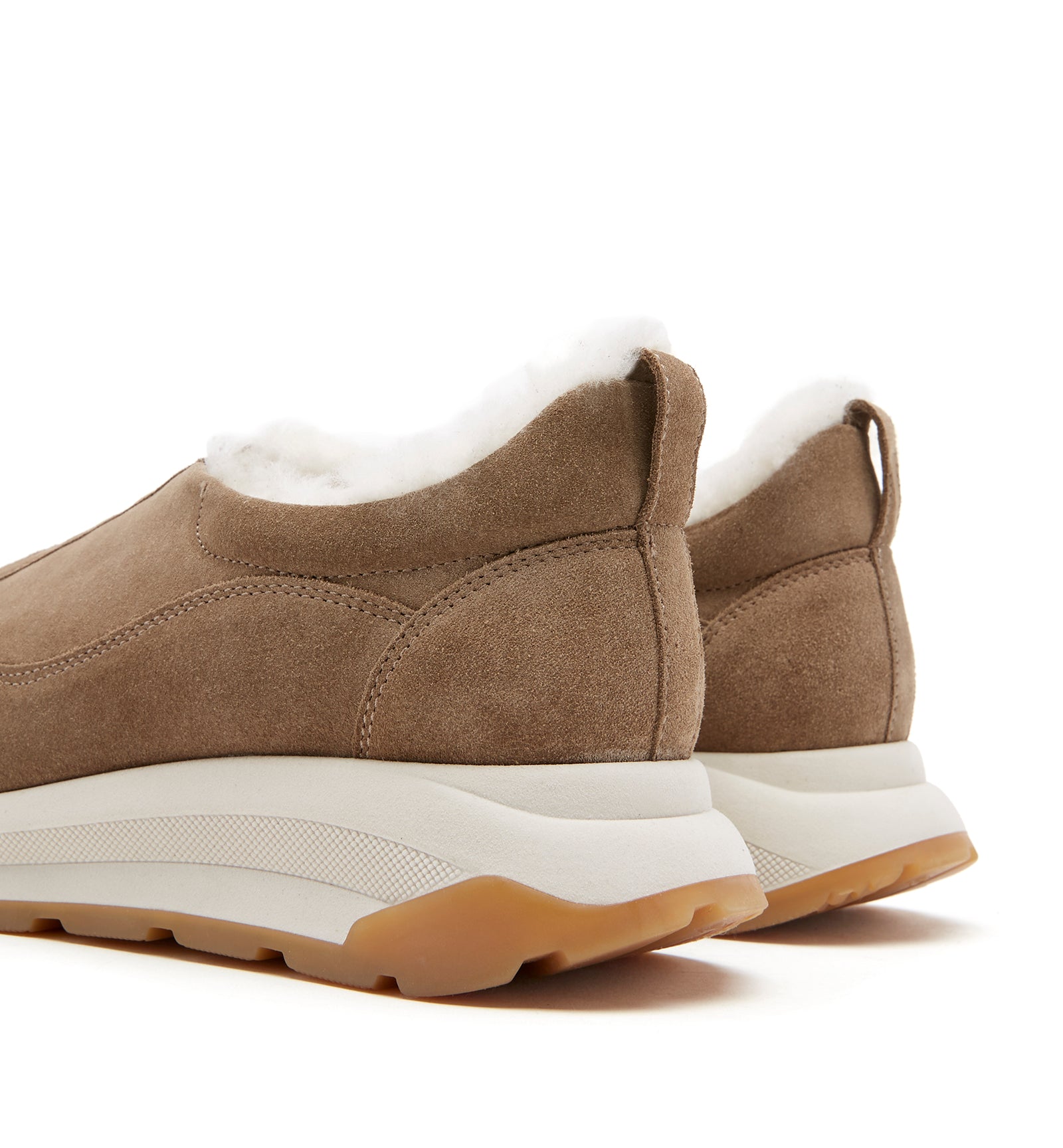 Vada Shearling Lined Suede Sneaker in Toast