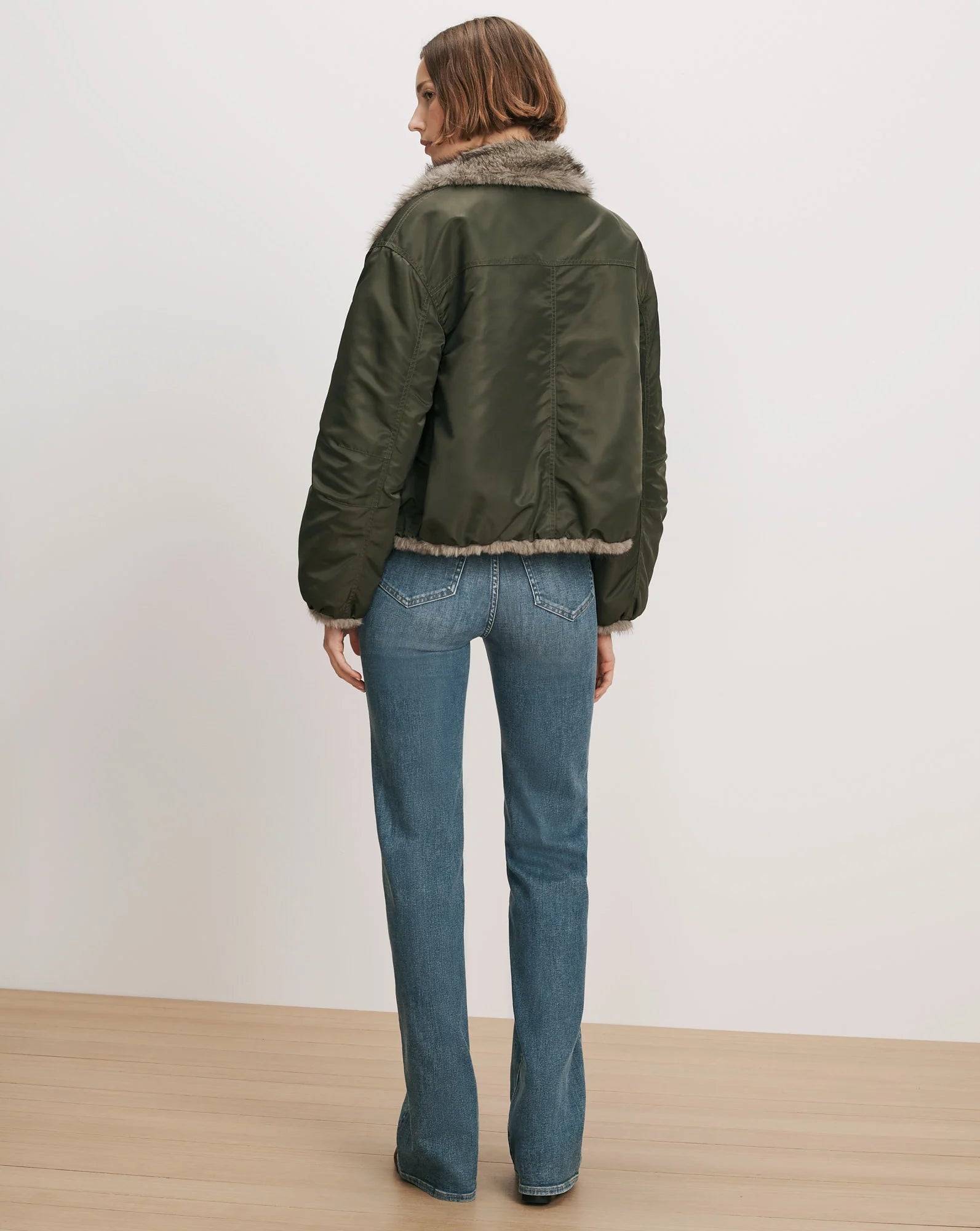 Varell Faux Fur Reversible Jacket in Loden