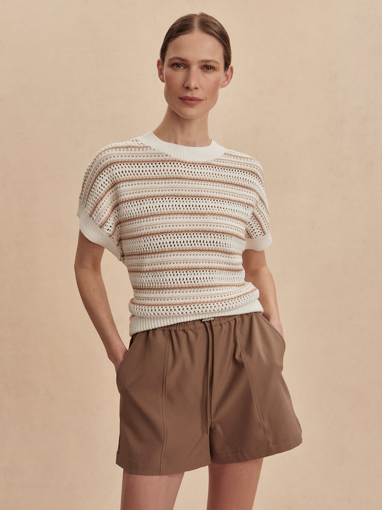 Ciara Stripe Knit Top in Chanterelle Stripe