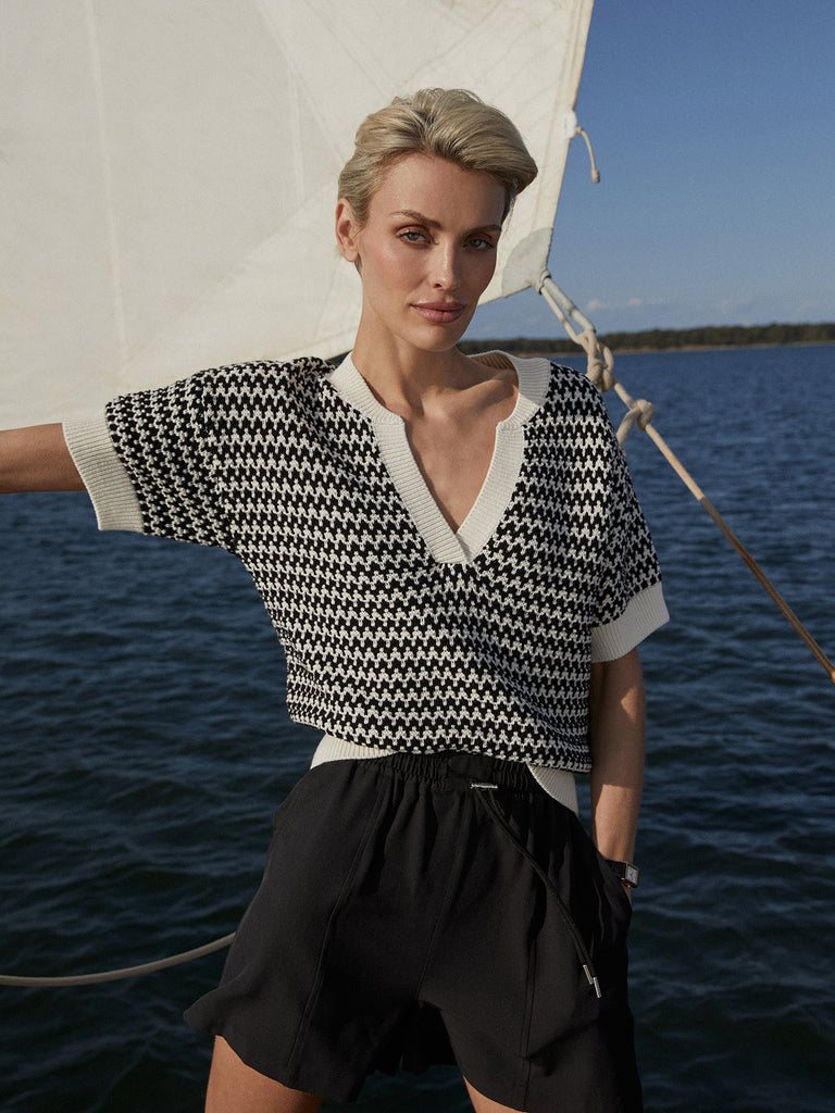 Dora Knit Top in Egret