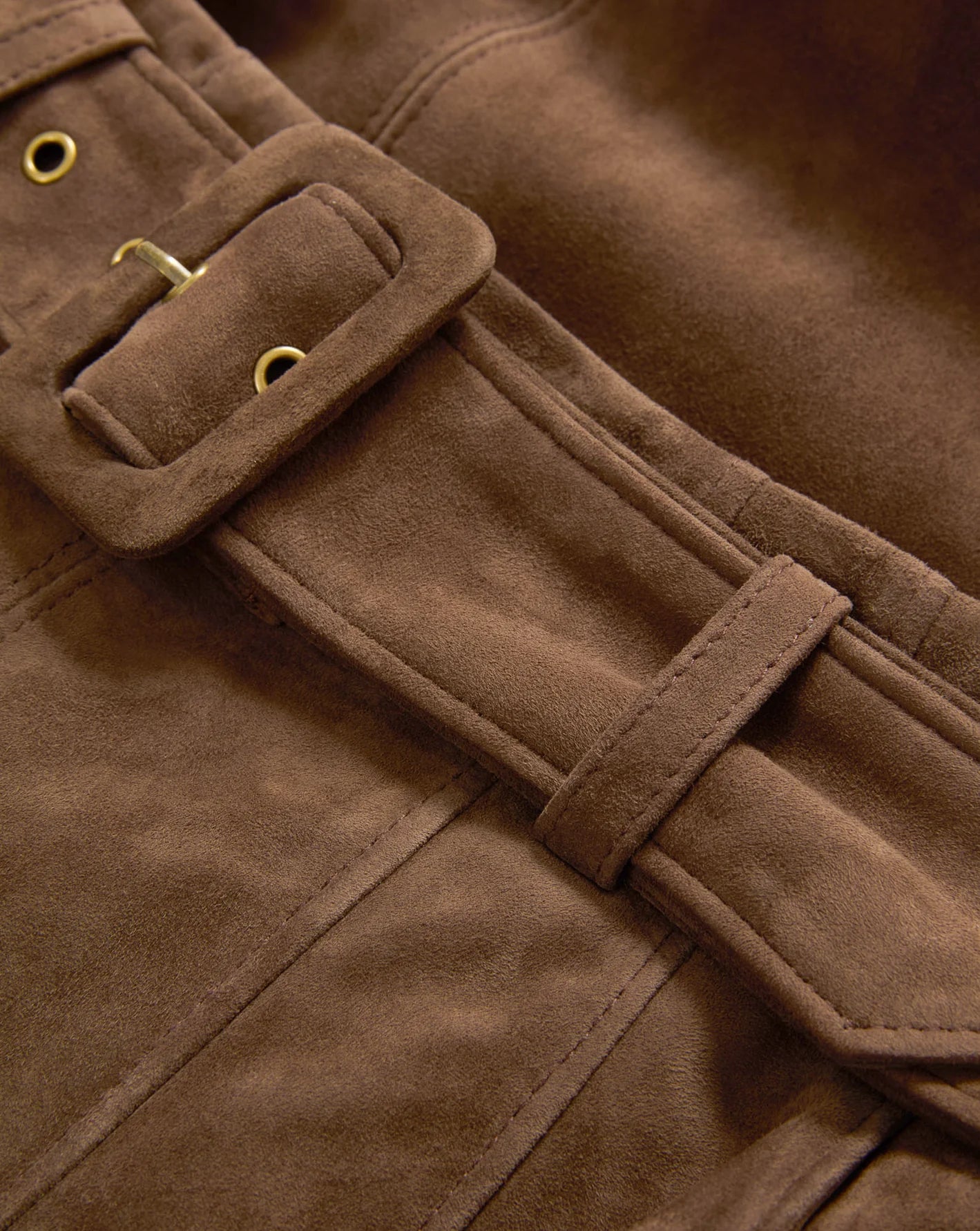 Alexie Suede Midi Skirt in Mocha