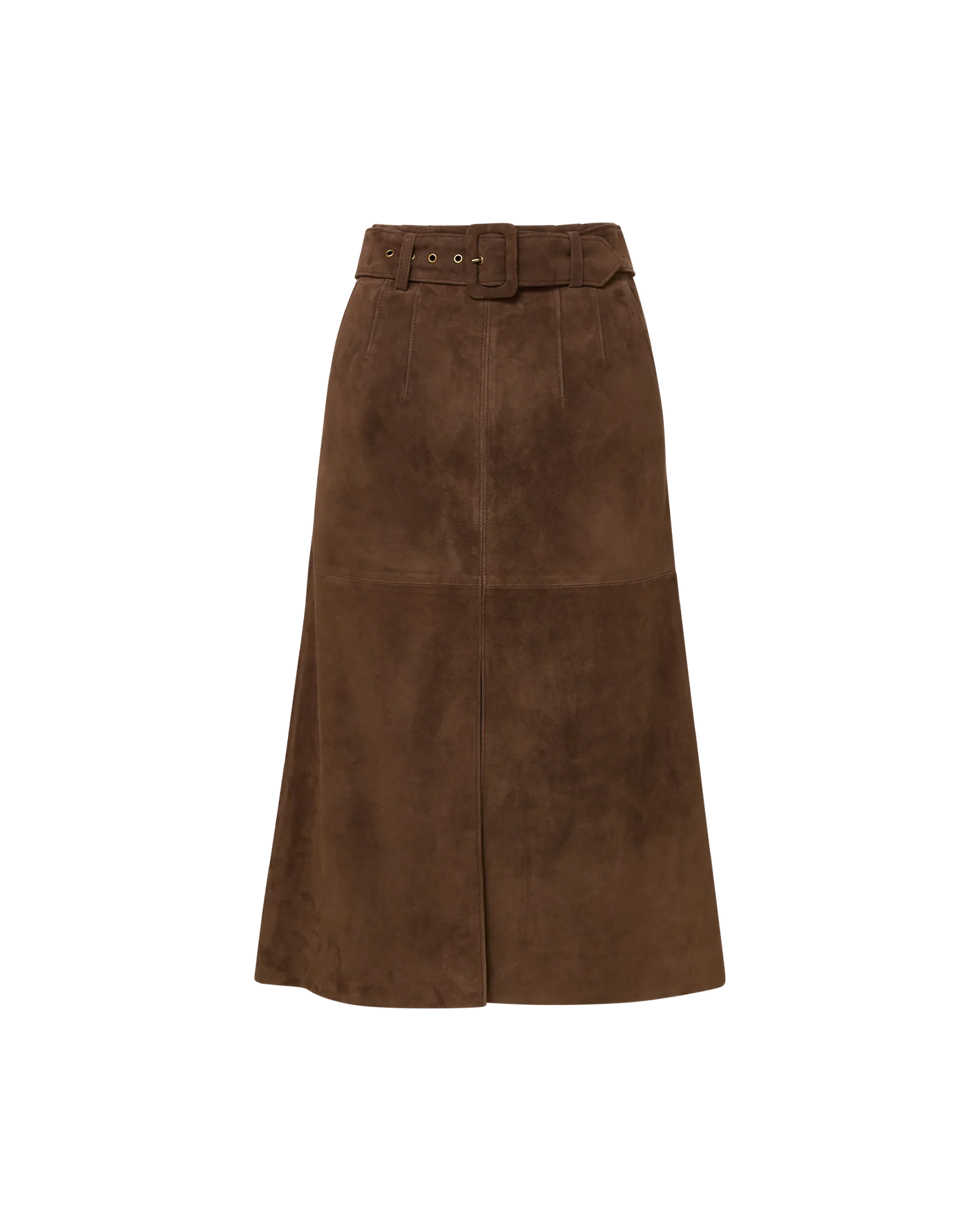 Alexie Suede Midi Skirt in Mocha