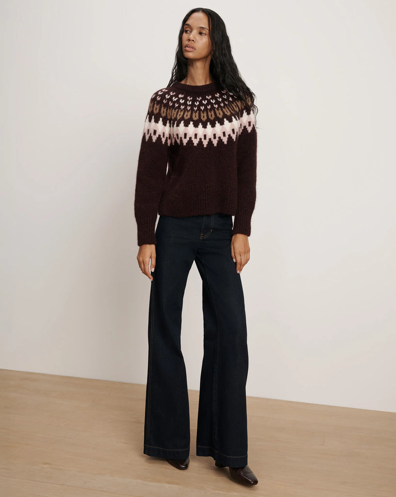 Anne Fair Isle Sweater in Raisin Multi