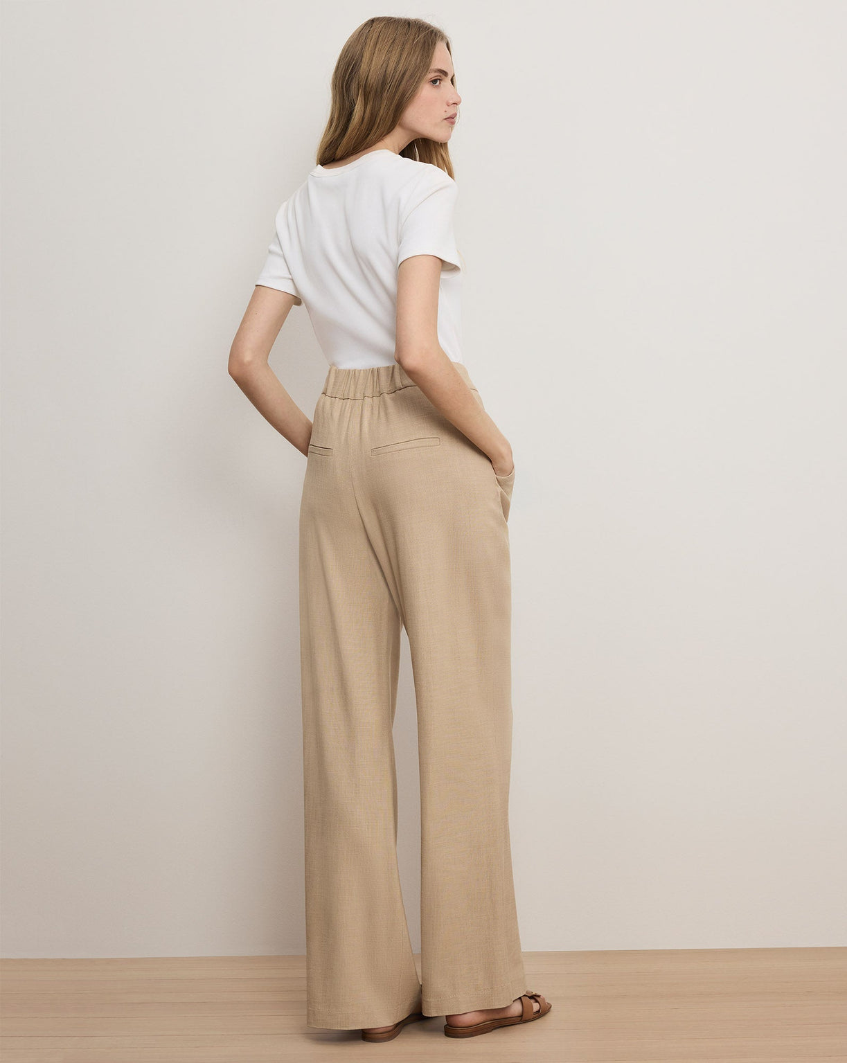 Marbeau Wide-Leg Pant in Stone Khaki