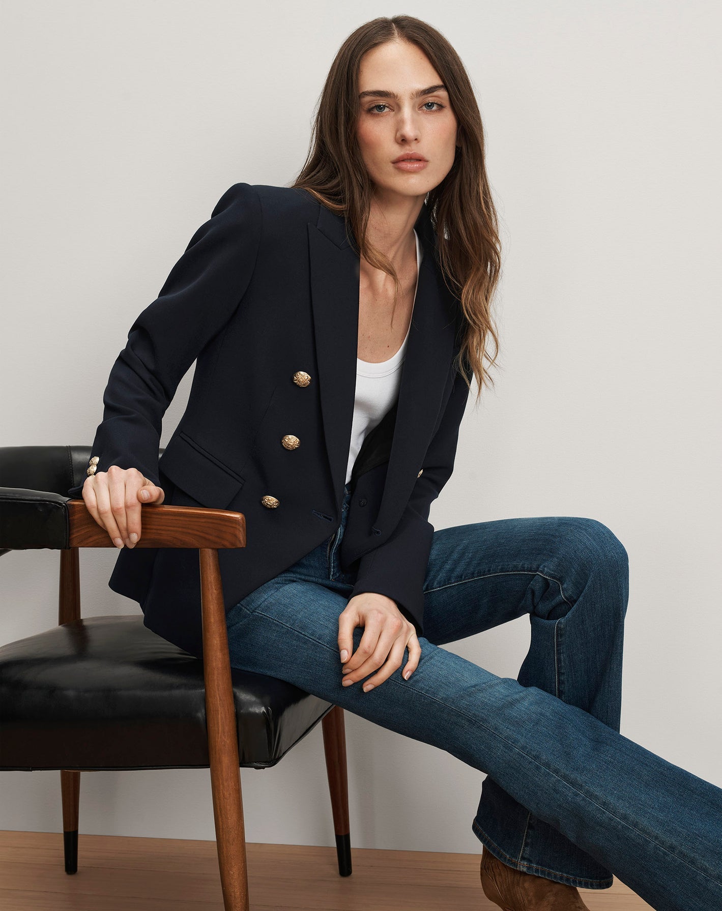 Miller Dickey Jacket in Navy Gold Buttons