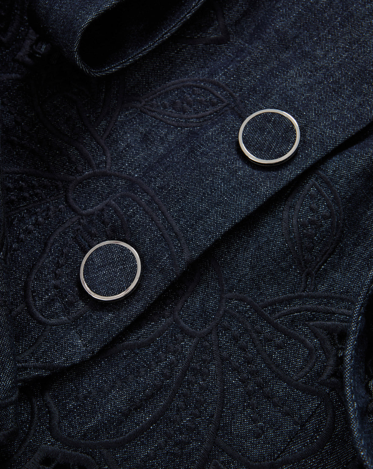 Mirielle Eyelet Tank Top in Indigo Rinse