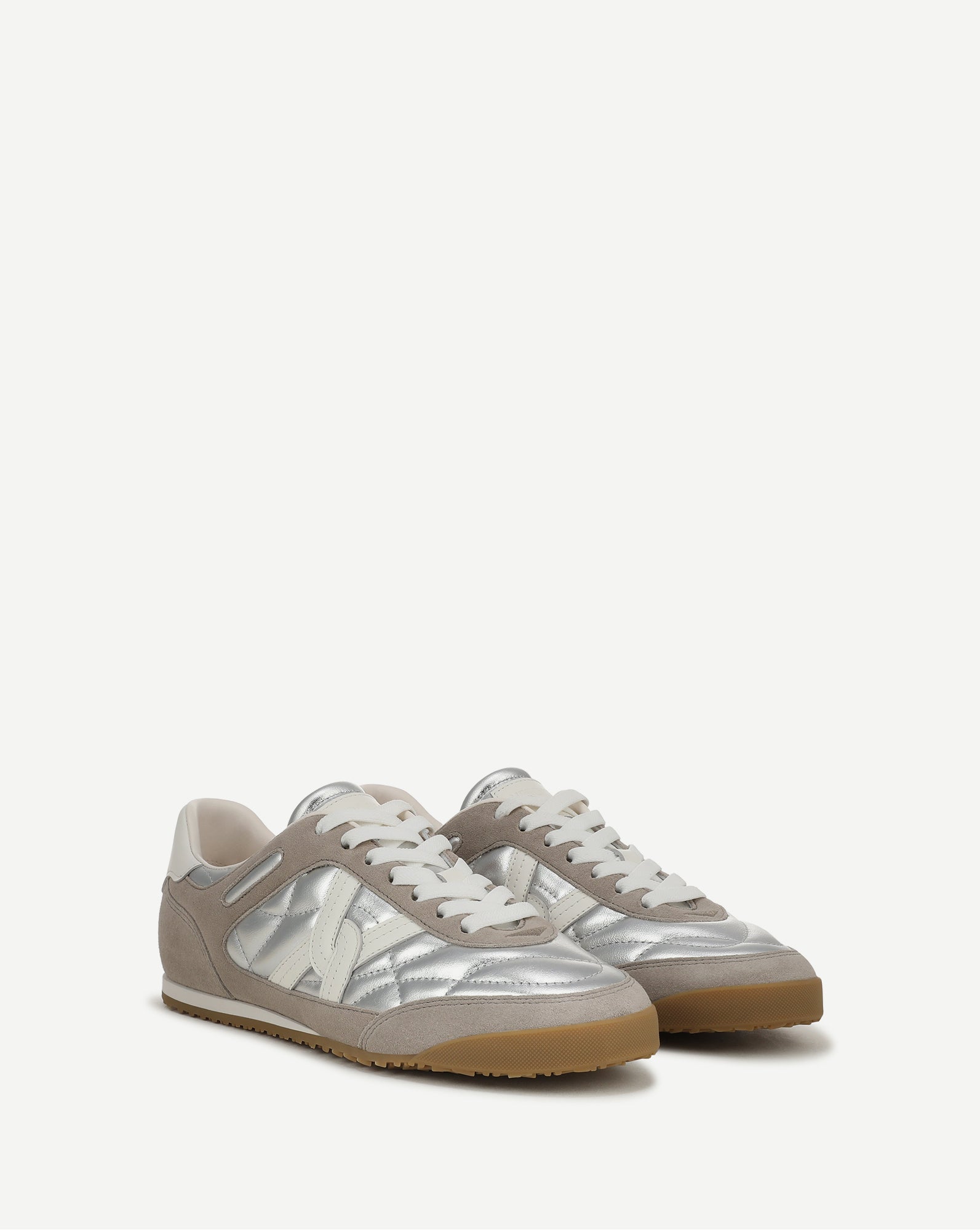 Natalia Suede Sneaker in Silver/Grey