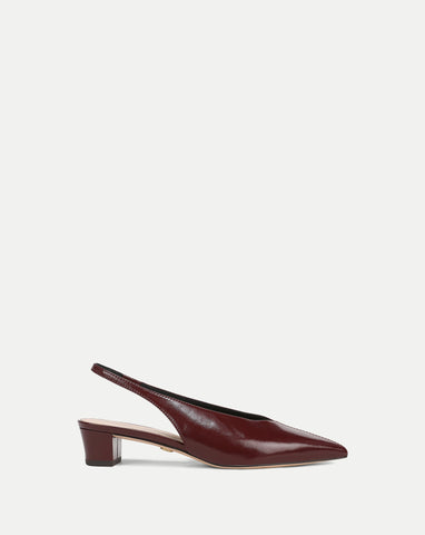 Pamela Slingback Heel in Pinot Noir Leather