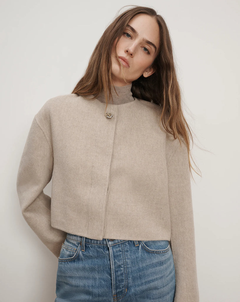 Philips Cropped Jacket in Oatmeal Melange
