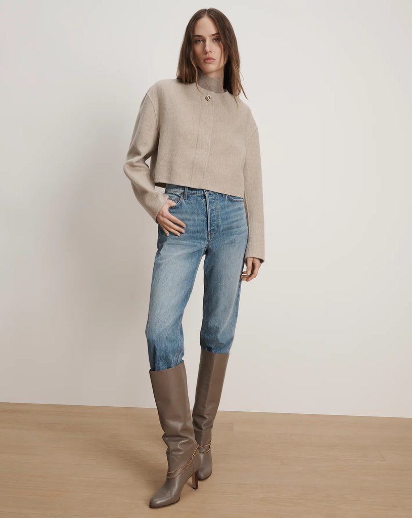 Philips Cropped Jacket in Oatmeal Melange