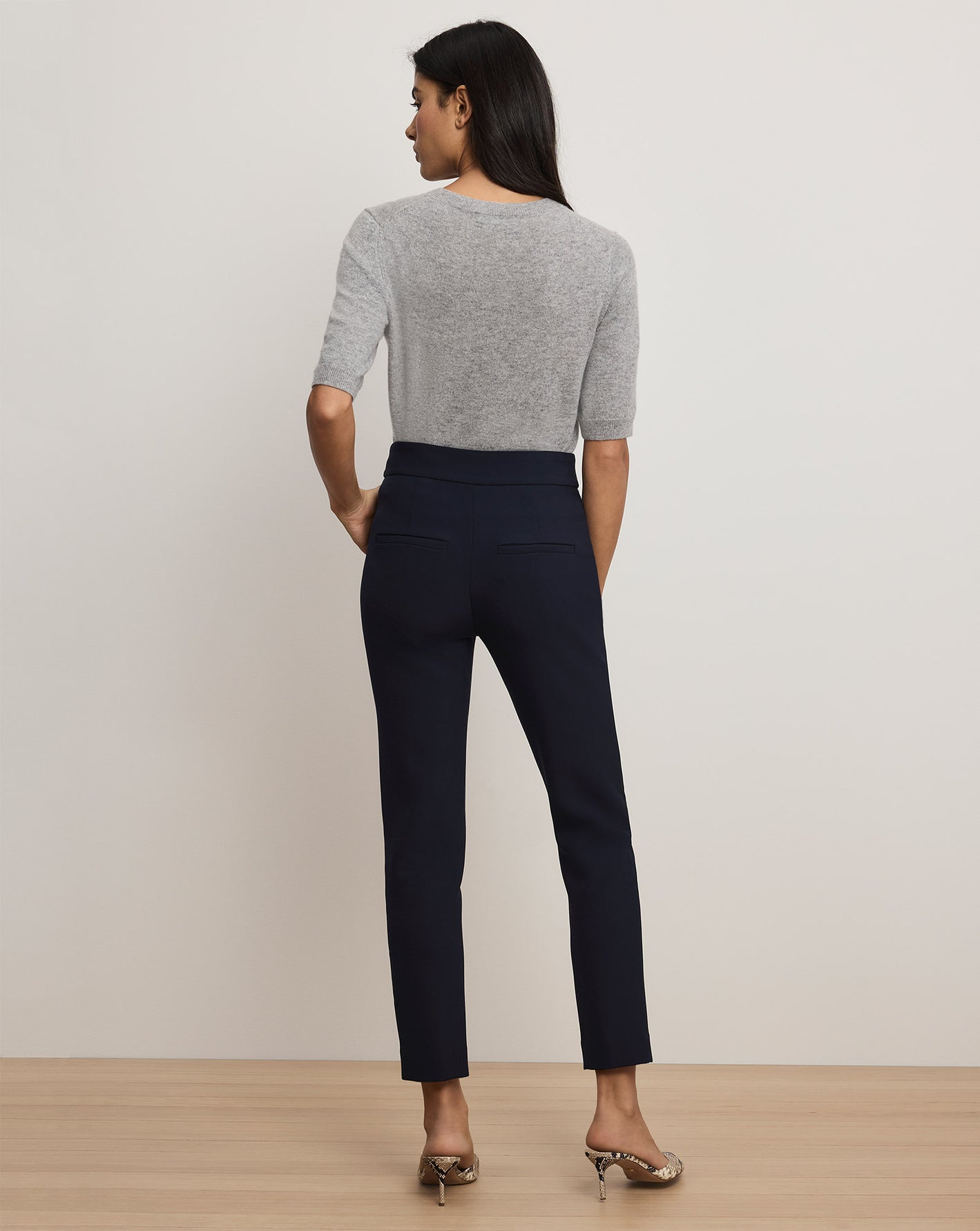 Renzo Clean Waistband Pant in Navy